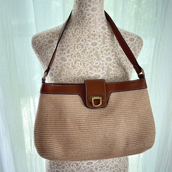Vintage Liz Clairborne Straw Shoulder Bag - Picture 3 of 7
